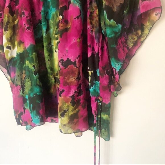 Floral Print Square Neck Blouse Size L - Picture 3 of 3